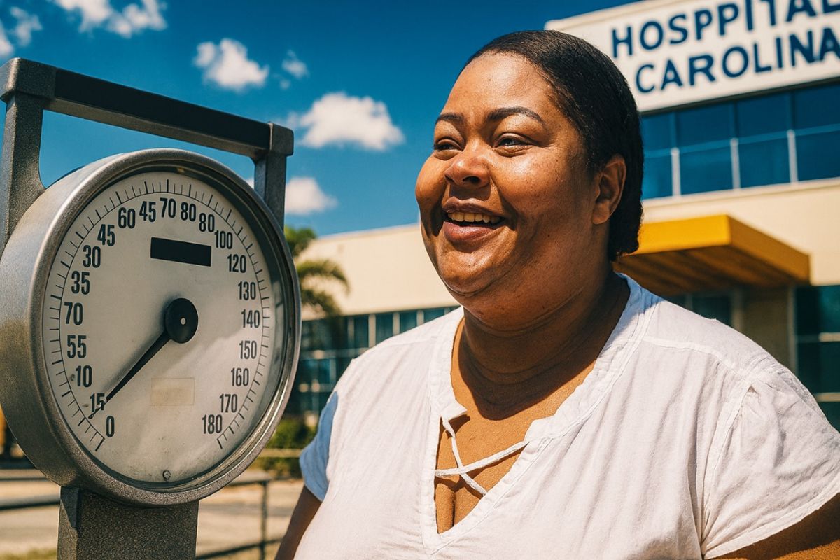 Mulher supera a obesidade com esperança e emagrecimento surpreendente em hospital público do RJ enquanto aguarda cirurgia bariátrica.