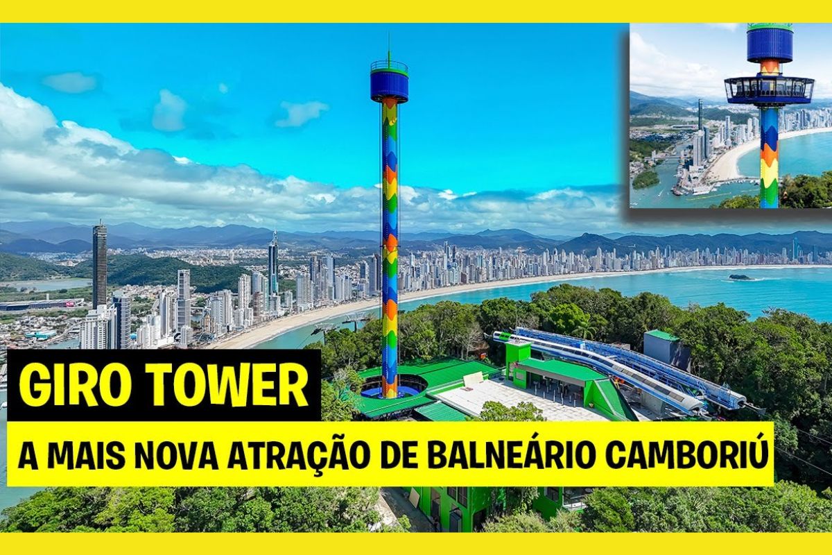 A Giro Tower é o novo mirante do Unipraias em Balneário Camboriú, com cabine giratória e vista 360º que revela a cidade do alto com conforto e segurança... fonte e imagem: canal Olhar Urbano