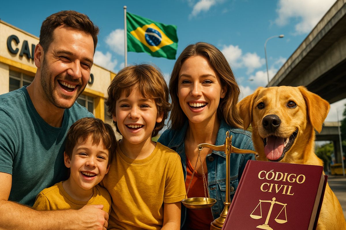 O Novo Código Civil reconhece a filiação socioafetiva, permite multiparentalidade em cartório e mantém animais como bens móveis.