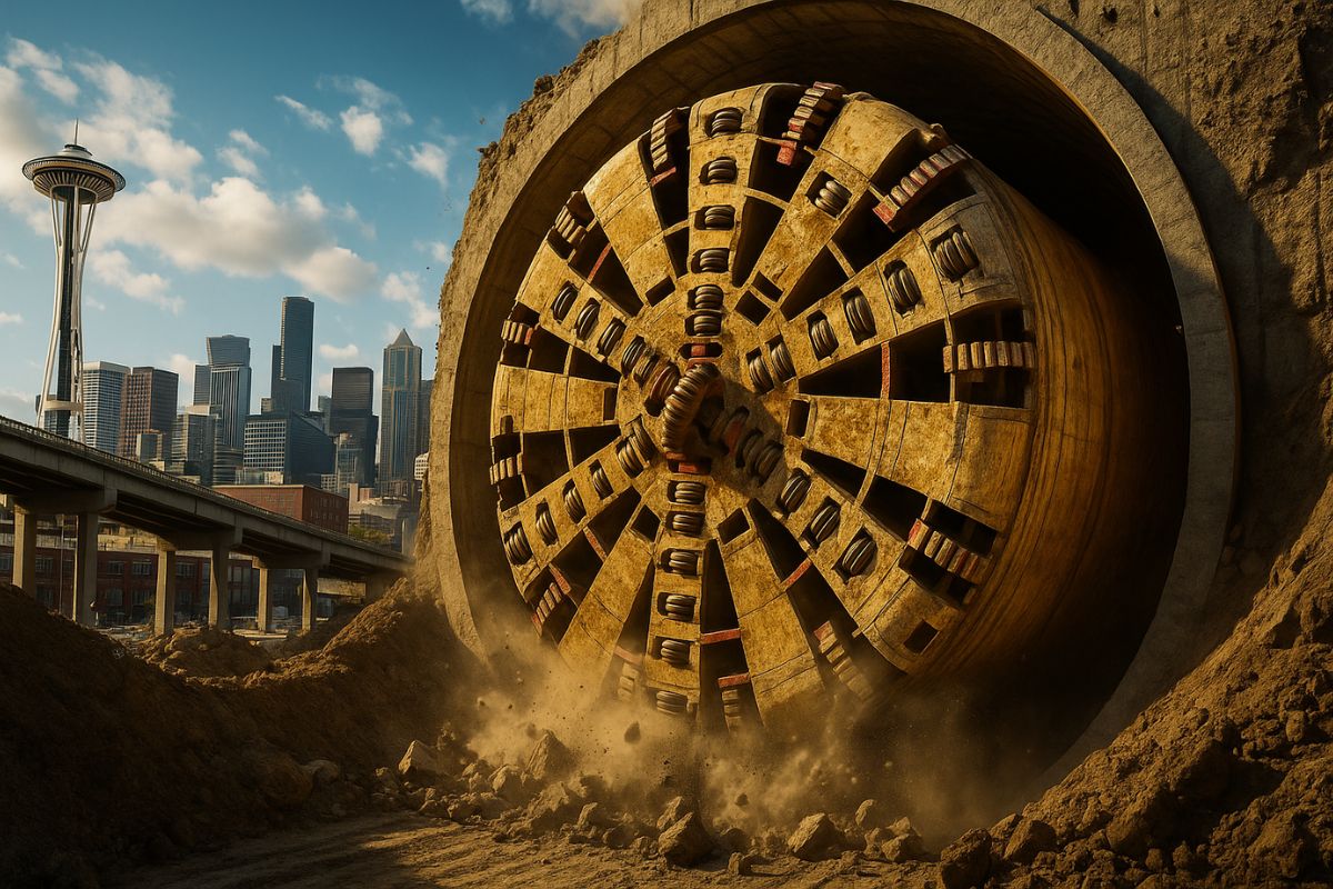 O túnel subterrâneo SR 99, em Seattle, foi escavado pela tuneladora Bertha, a maior máquina do mundo, em uma obra que redefiniu os limites da engenharia urbana e criou um marco mundial em infraestrutura moderna.