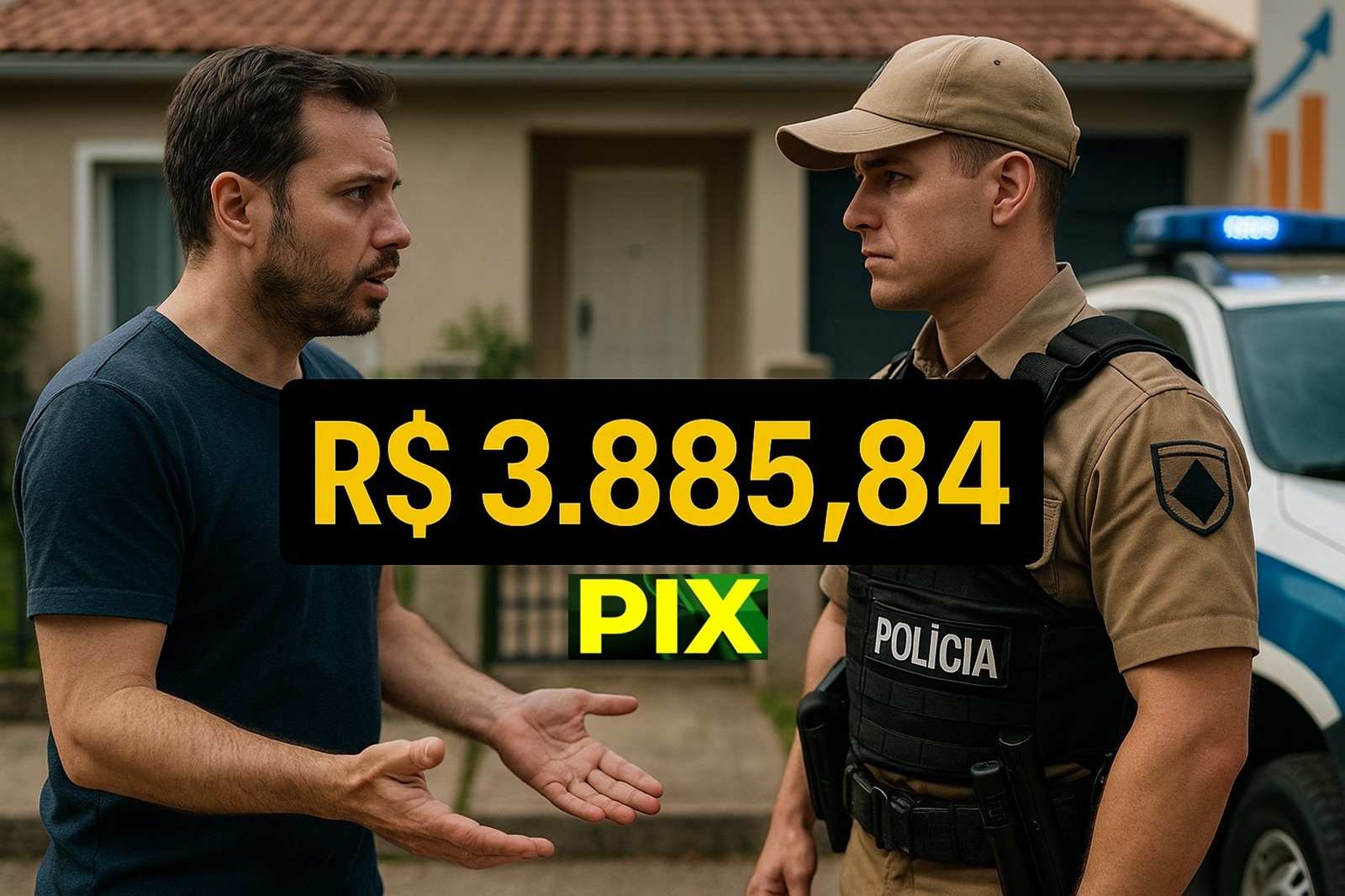 Pix de R$ 3.885,84 enviado por engano causa confusão e mobiliza Polícia Militar, que garante devolução e orienta envolvidos.