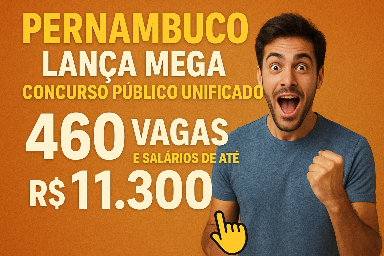 Pernambuco lança MEGA Concurso Público Unificado com 460 vagas e salários de até R$ 11,3 mil — inscreva-se já!