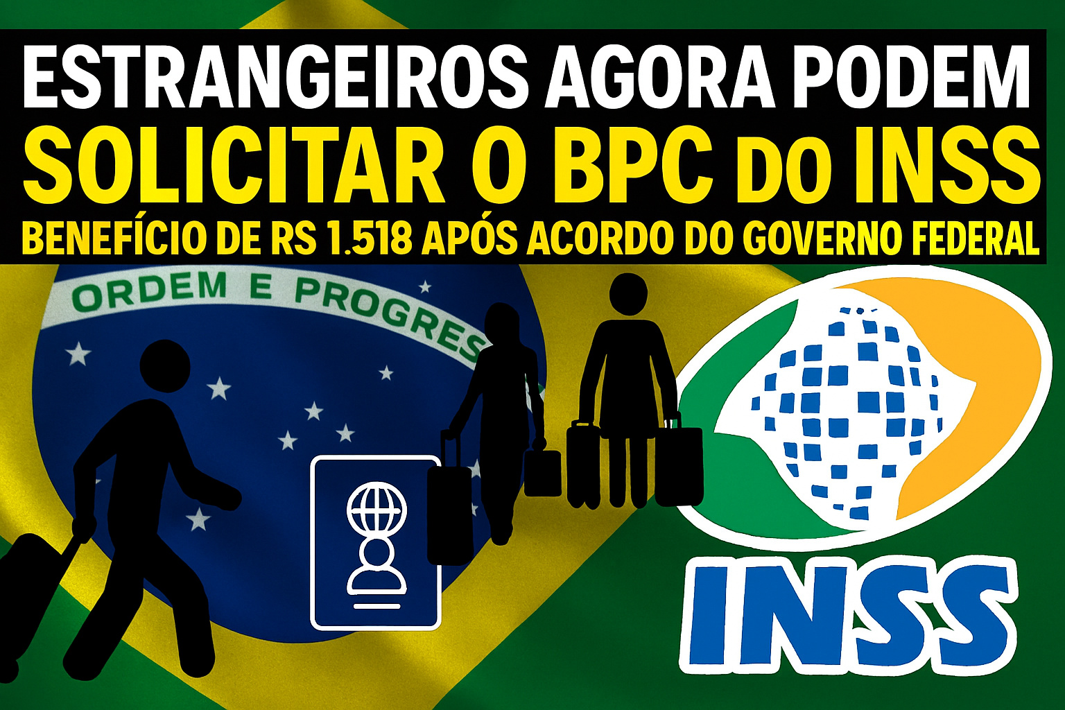 Venezuelanos, angolanos e outros estrangeiros residentes no Brasil agora podem solicitar o BPC do INSS de R$ 1.518 após acordo do Governo Federal