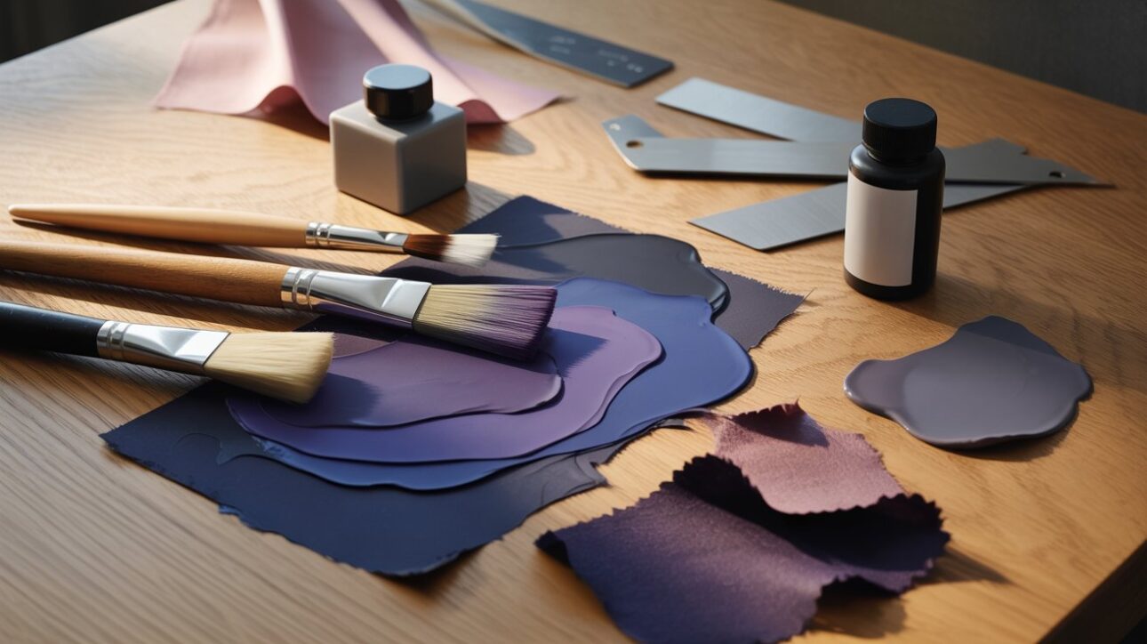 El contraste entre azul, púrpura y negro simboliza diferentes aspectos de la mente — enfoque, creatividad e introspección — según estudios sobre psicología del color.