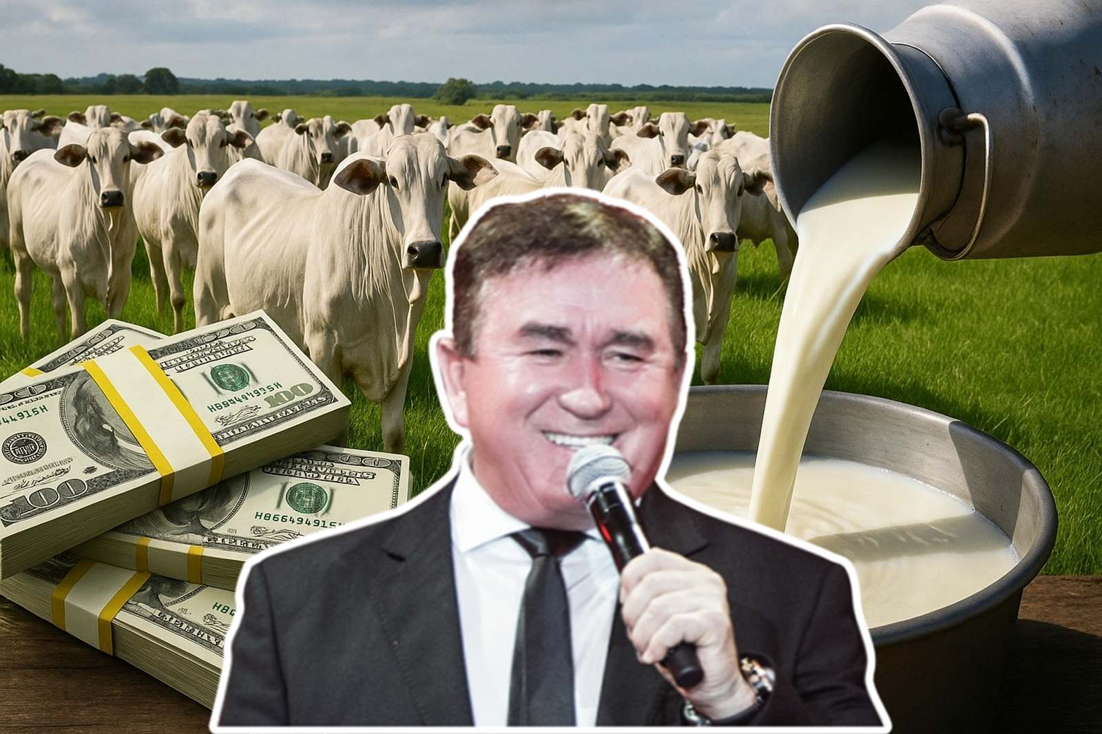 Amado Batista transforma paixão pelo campo em império bilionário: fazenda de R$ 800 milhões, 20 mil bois e produção diária de 17 mil litros de leite.
