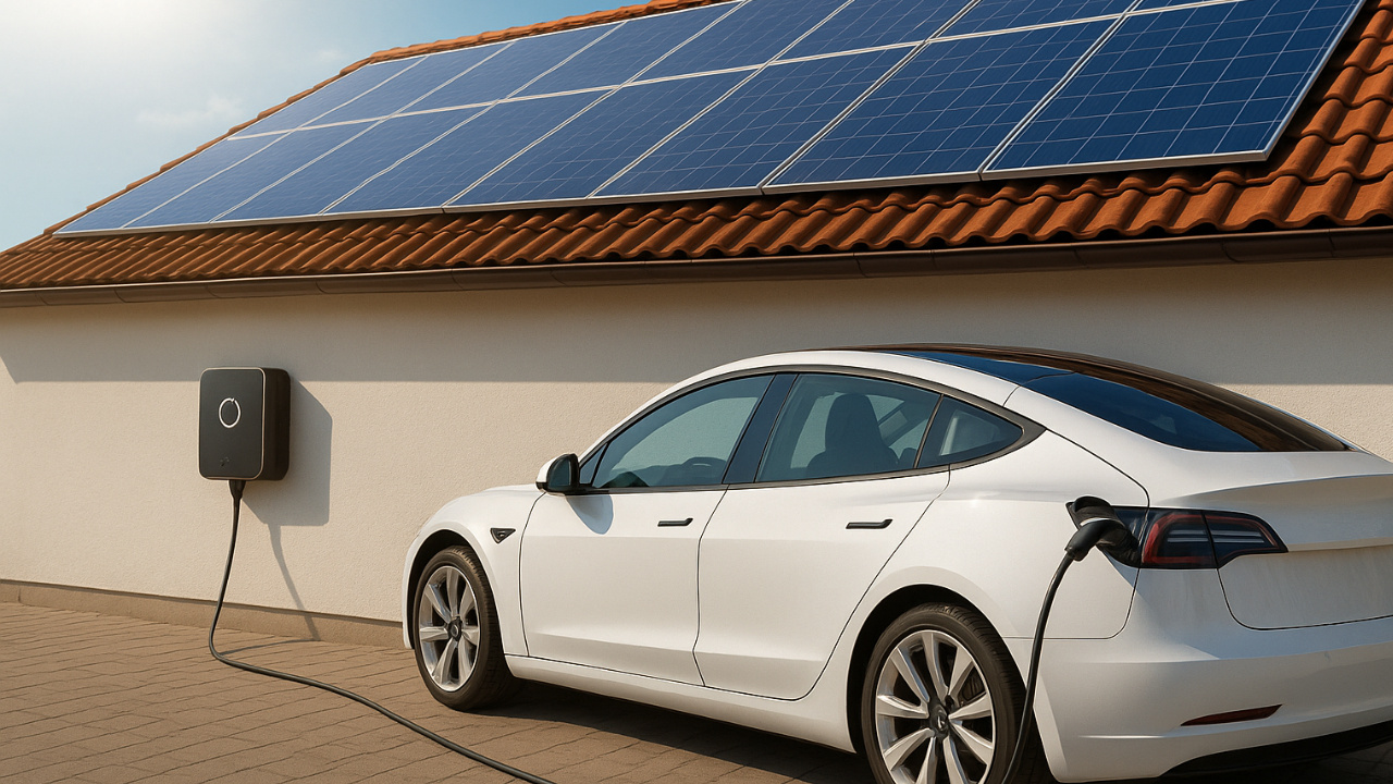 Com o avanço dos veículos elétricos, cresce o número de brasileiros que utilizam energia solar para abastecer seus automóveis em casa. A tecnologia garante economia, sustentabilidade e independência da rede pública. Fonte: IA