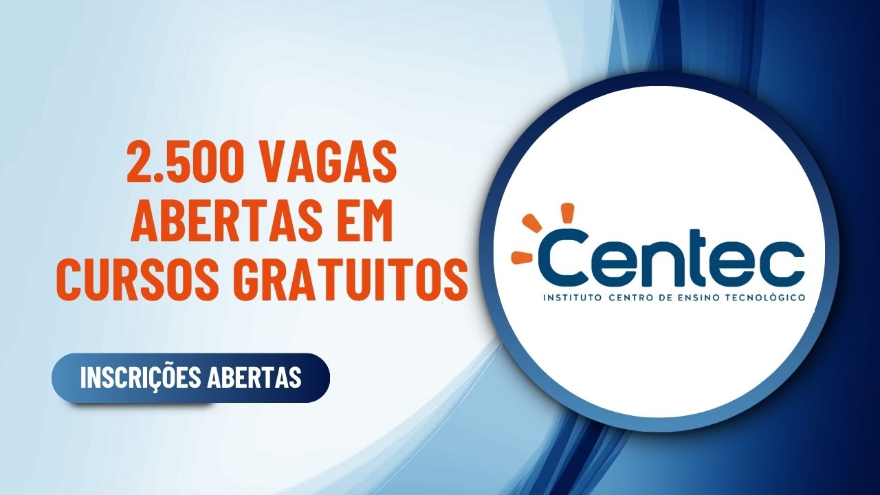 O Instituto Centec e a Secitece lançaram mais de 2,5 mil vagas em cursos gratuitos presenciais e EAD no Ceará. Saiba quais são os cursos, quem pode participar e como se inscrever.