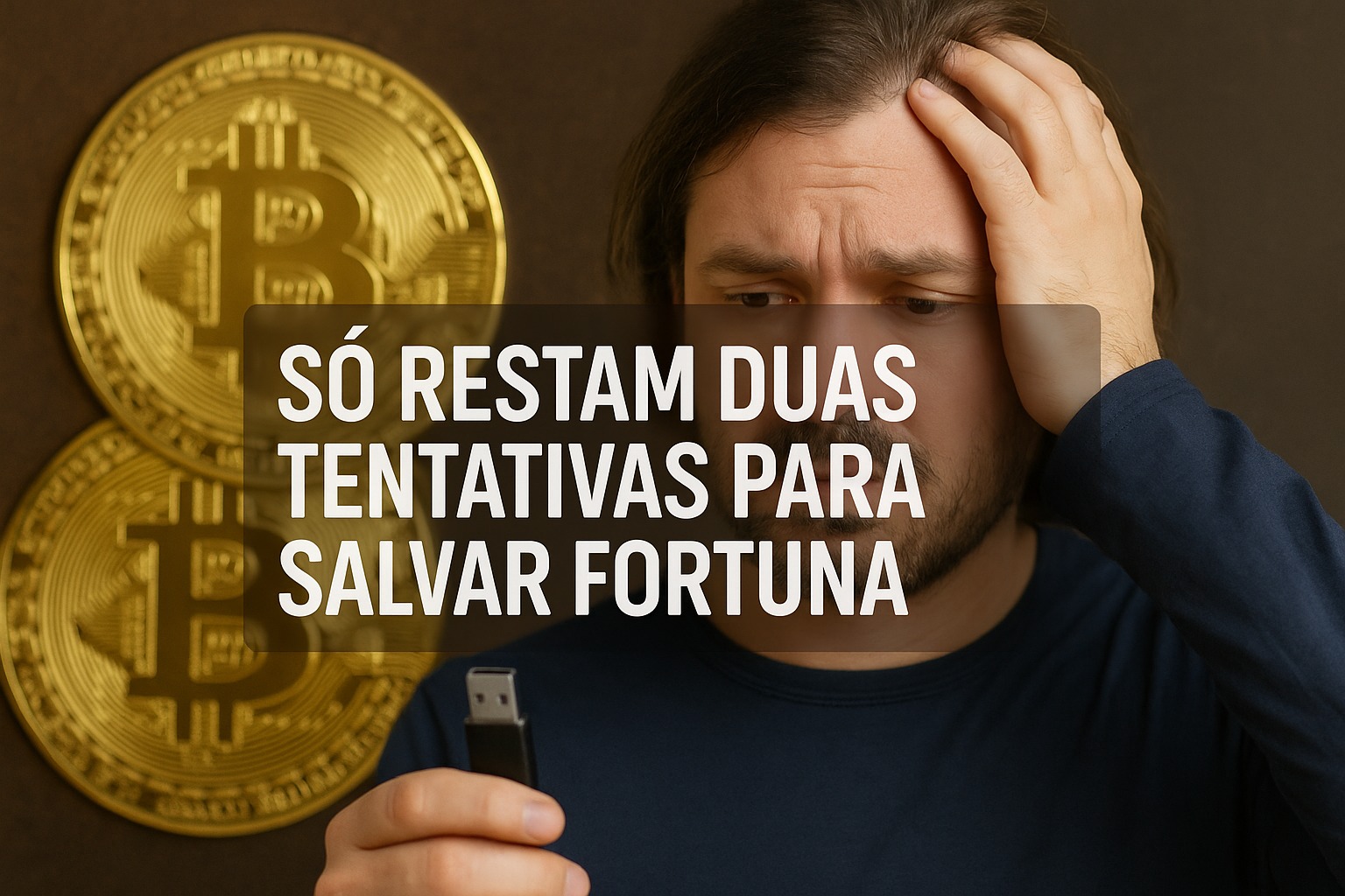 Bitcoins, Pendrive, Senha