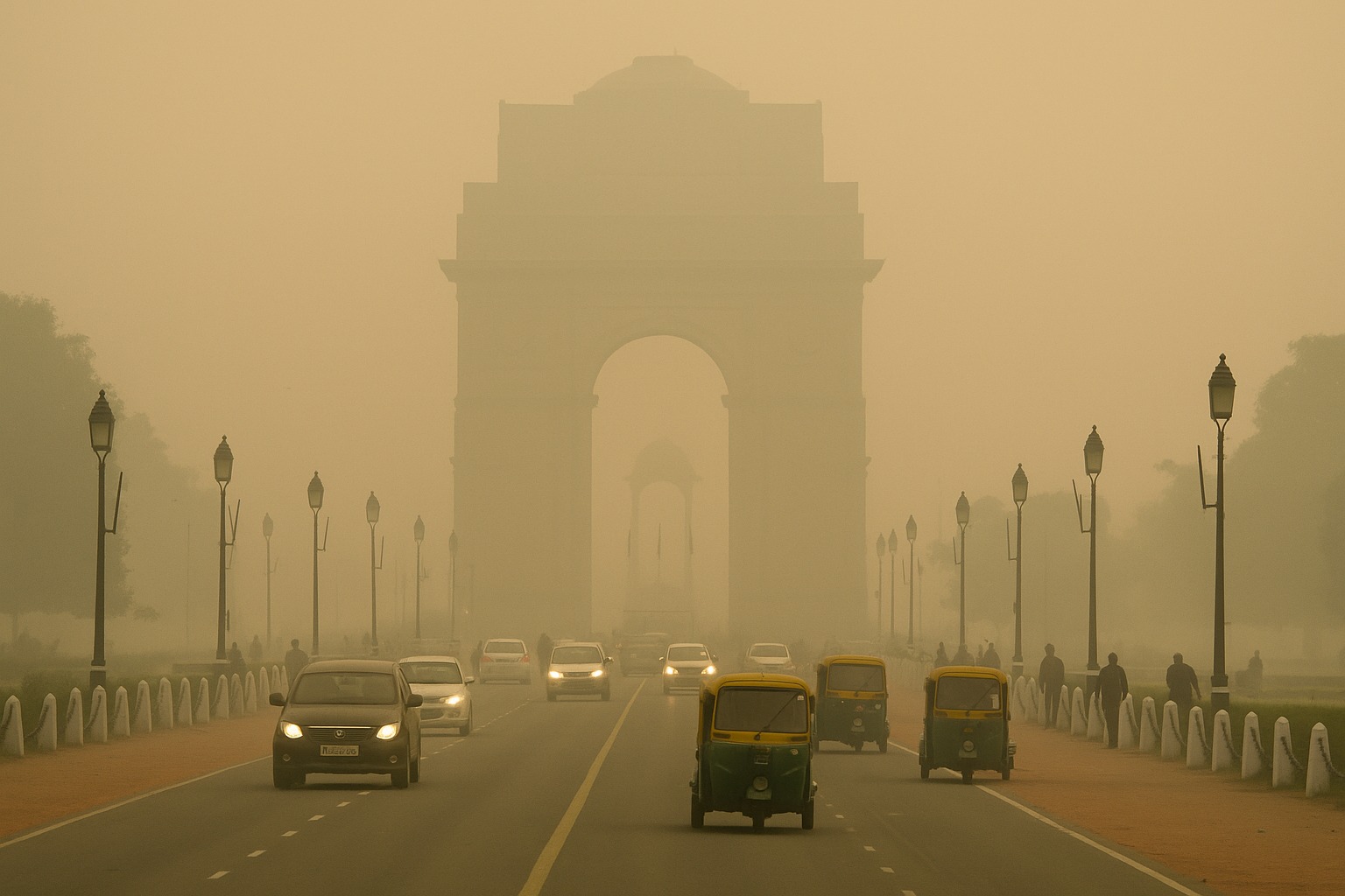 Nova Délhi, Índia, Poluição, Névoa Tóxica
