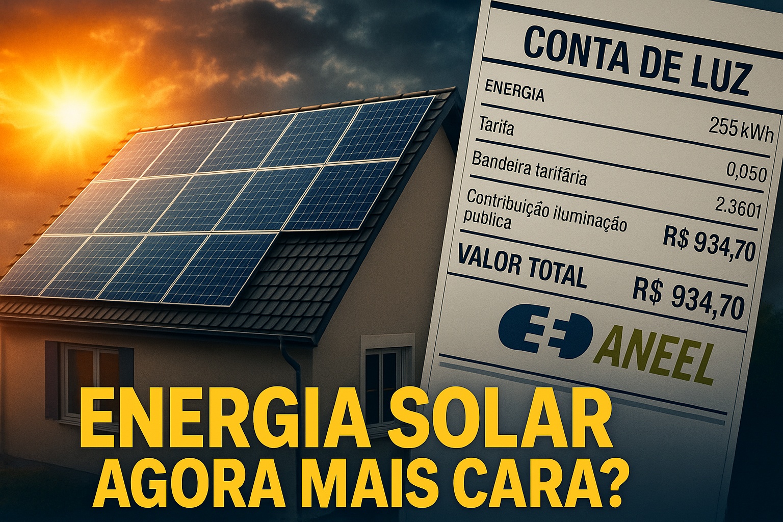 Com a chegada da Medida Provisória 1.300/2025, quem instalou energia solar em casa pensando em economizar pode começar a pagar mais caro na conta de luz com as novas regras tarifárias da Aneel