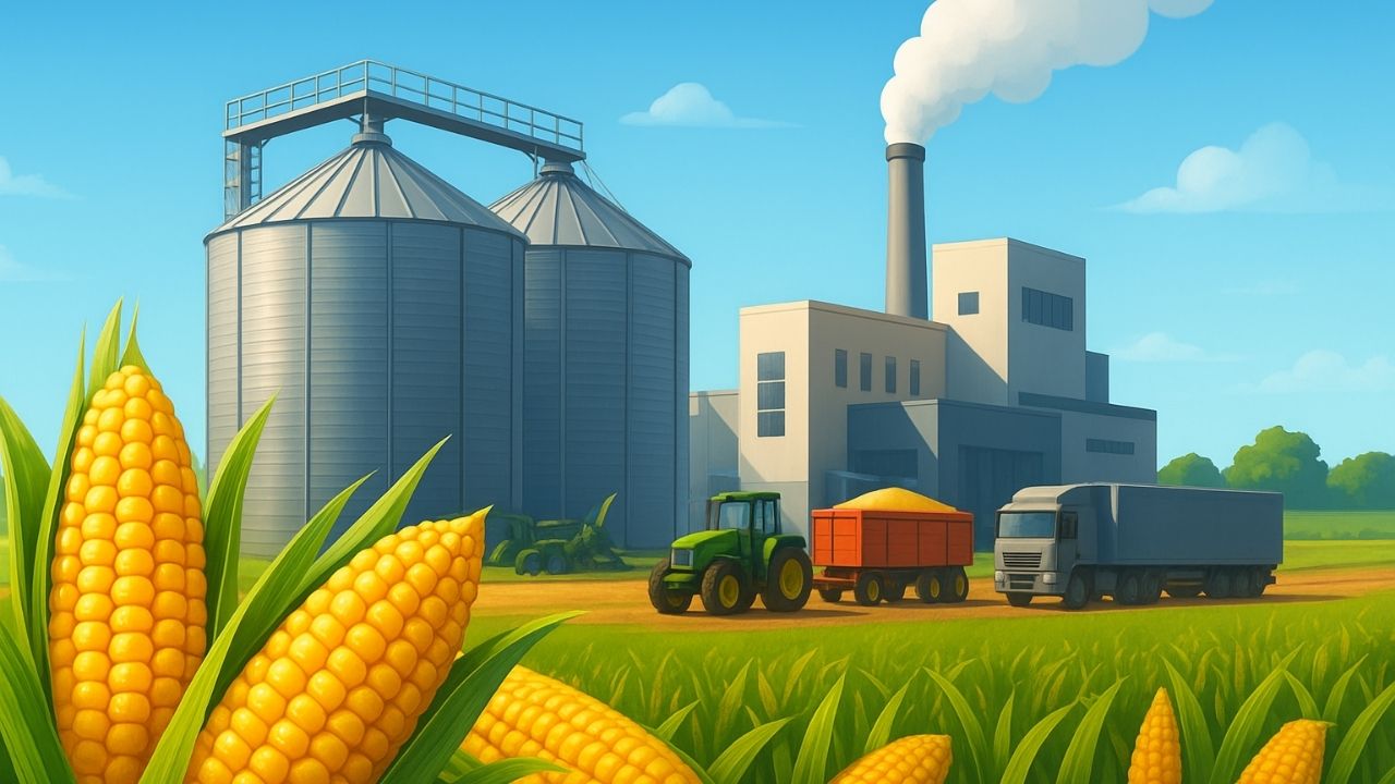 Produção de etanol de milho pode chegar a 18,7 bilhões de litros até 2030, com custos mais baixos e rentabilidade superior à cana.