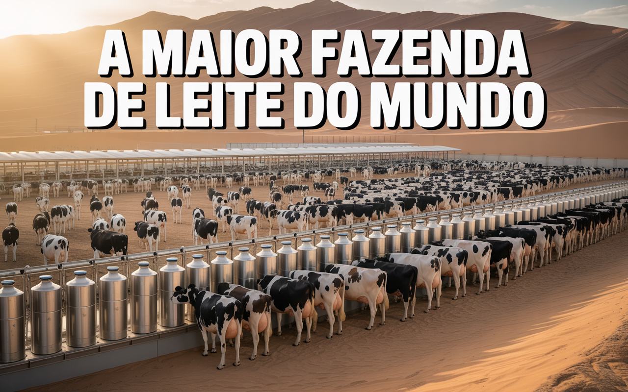 Com 50 mil vacas e produção anual de 170 milhões de litros de leite, a fazenda Al Safi na Arábia Saudita é a maior do mundo e opera como uma cidade agroindustrial no meio do deserto