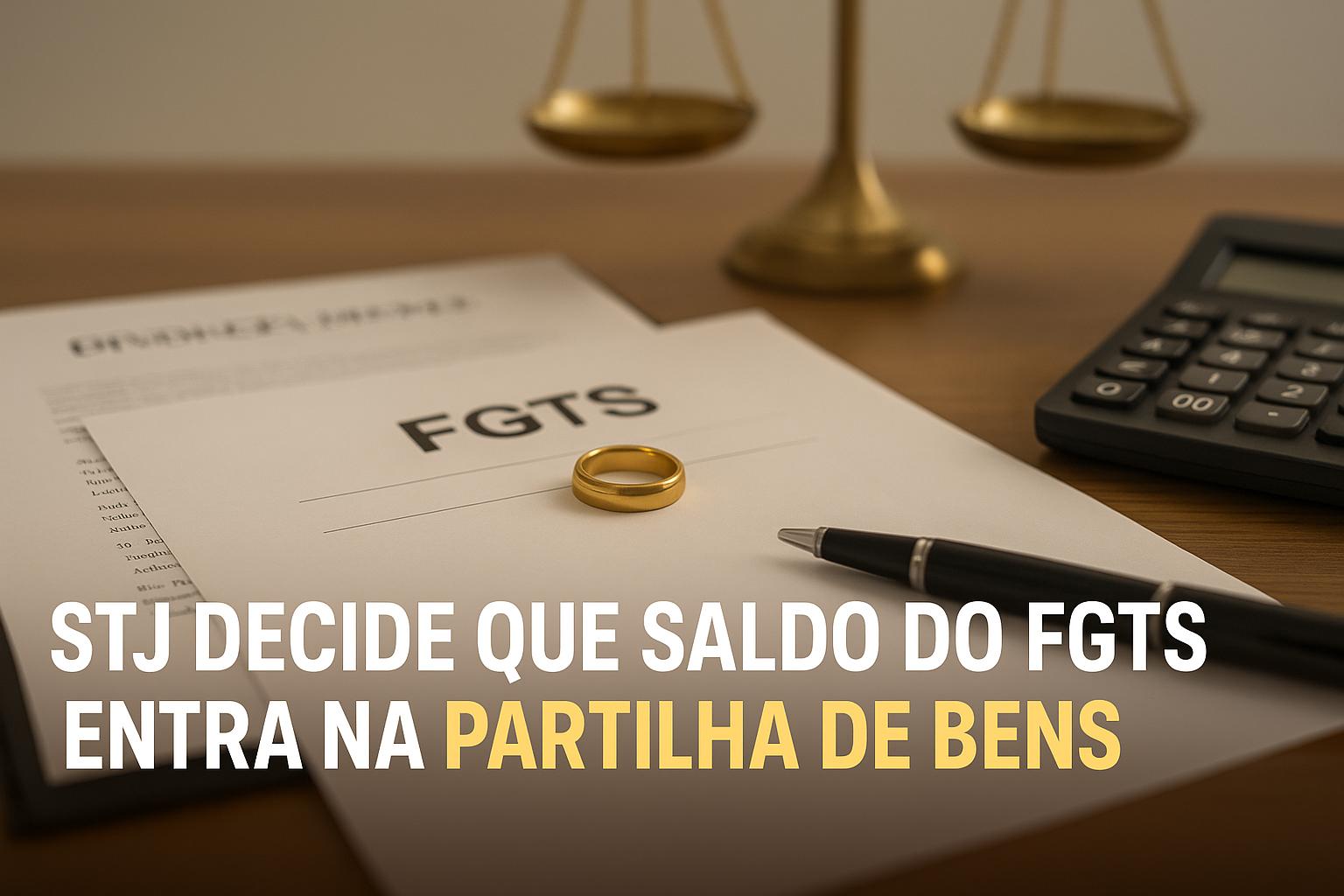 Nova decisão do STJ confirma que o saldo do FGTS acumulado durante o casamento deve ser dividido no divórcio e passa a integrar a partilha de bens entre o casal