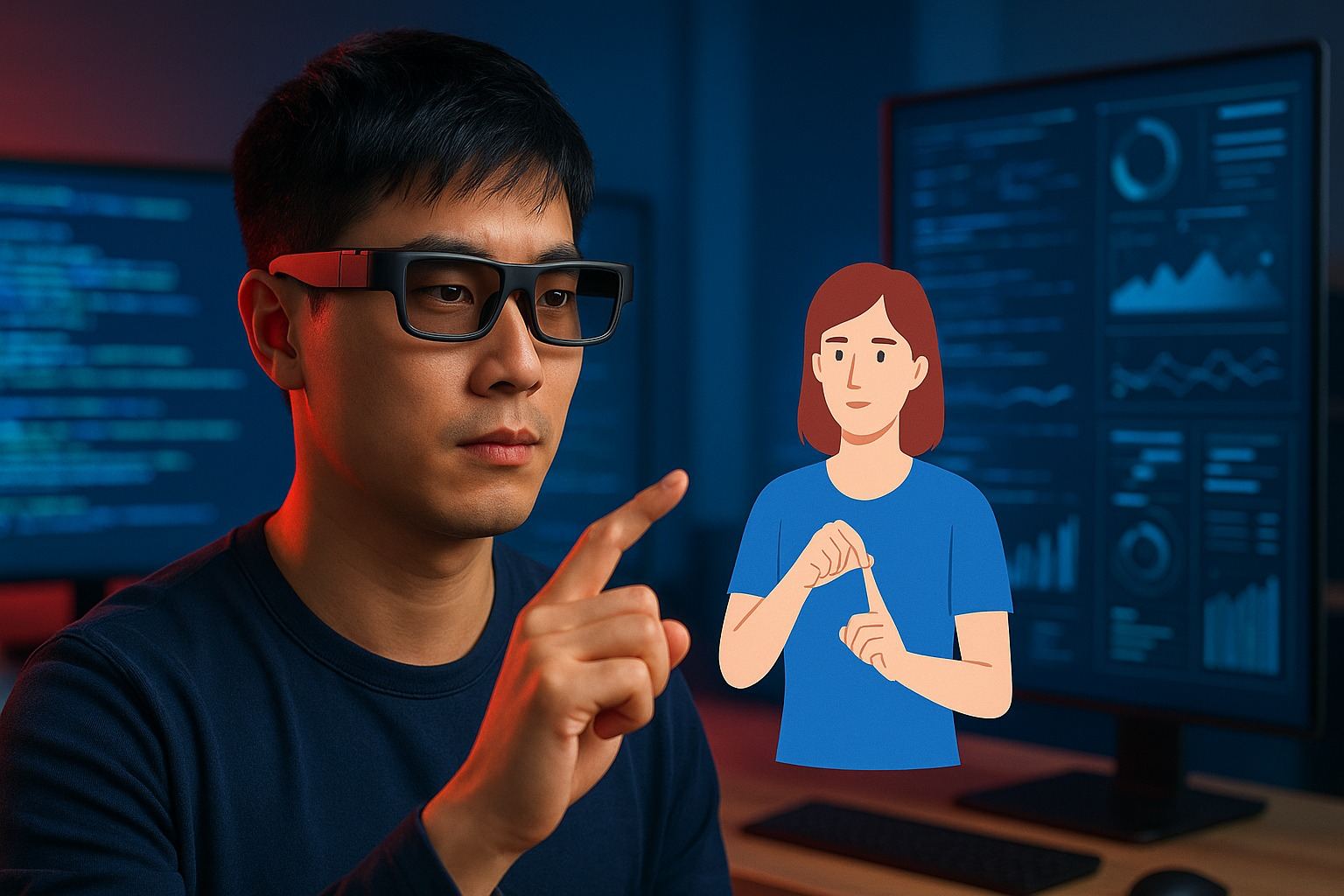 Startup chinesa desenvolve IA que traduz texto e fala em linguagem de sinais com óculos inteligentes, promovendo inclusão e acessibilidade