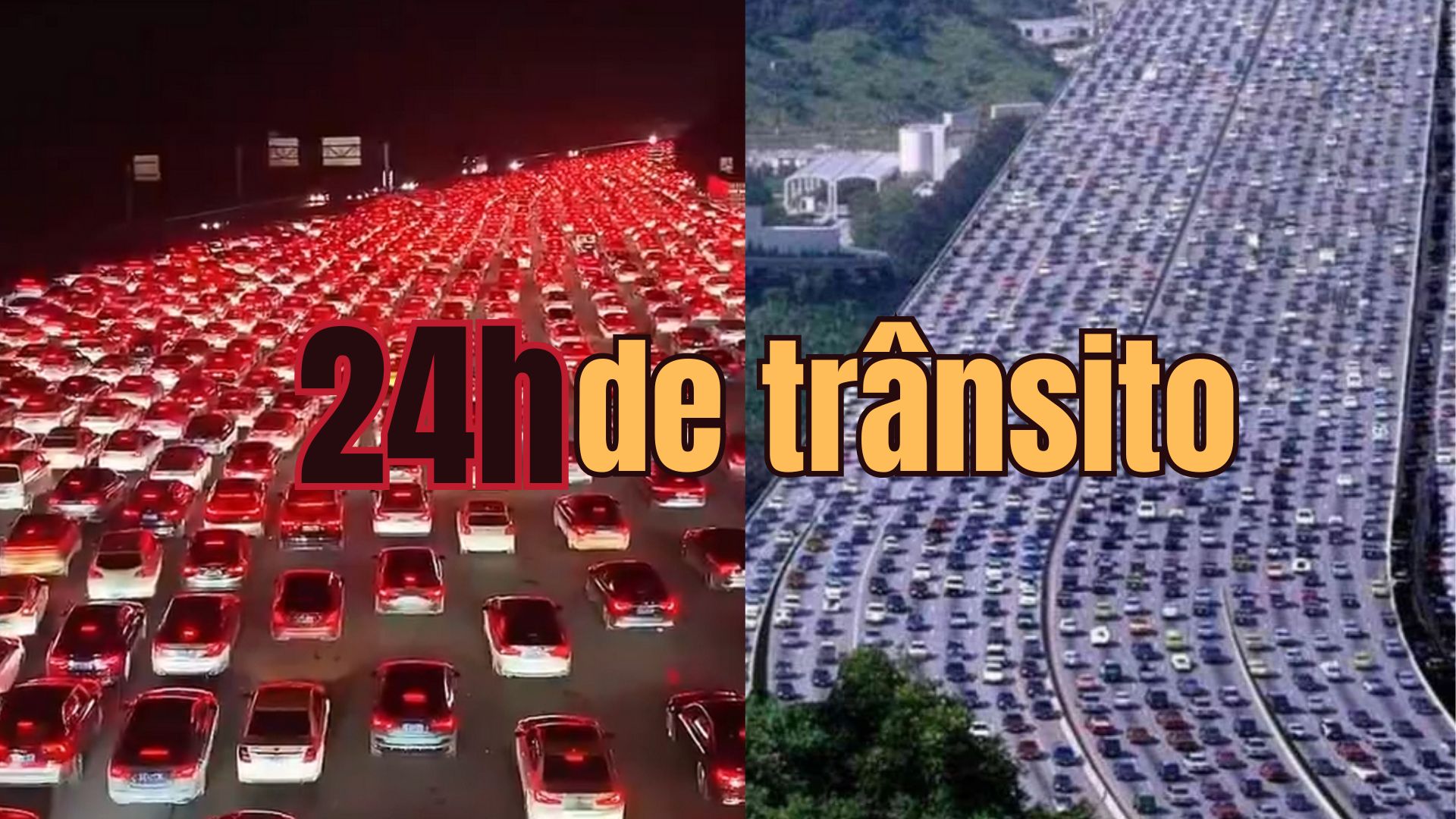 Rodovia chinesa congestionada com milhões de veículos parados no pedágio de Wuzhuang durante a Semana Dourada.