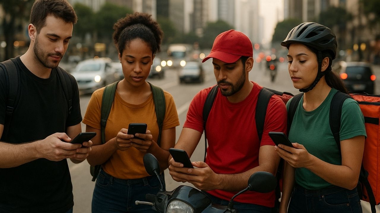 IBGE aponta que 1,7 milhão de brasileiros trabalham por aplicativos em 2024, com renda maior, mas jornadas mais longas e alta informalidade.