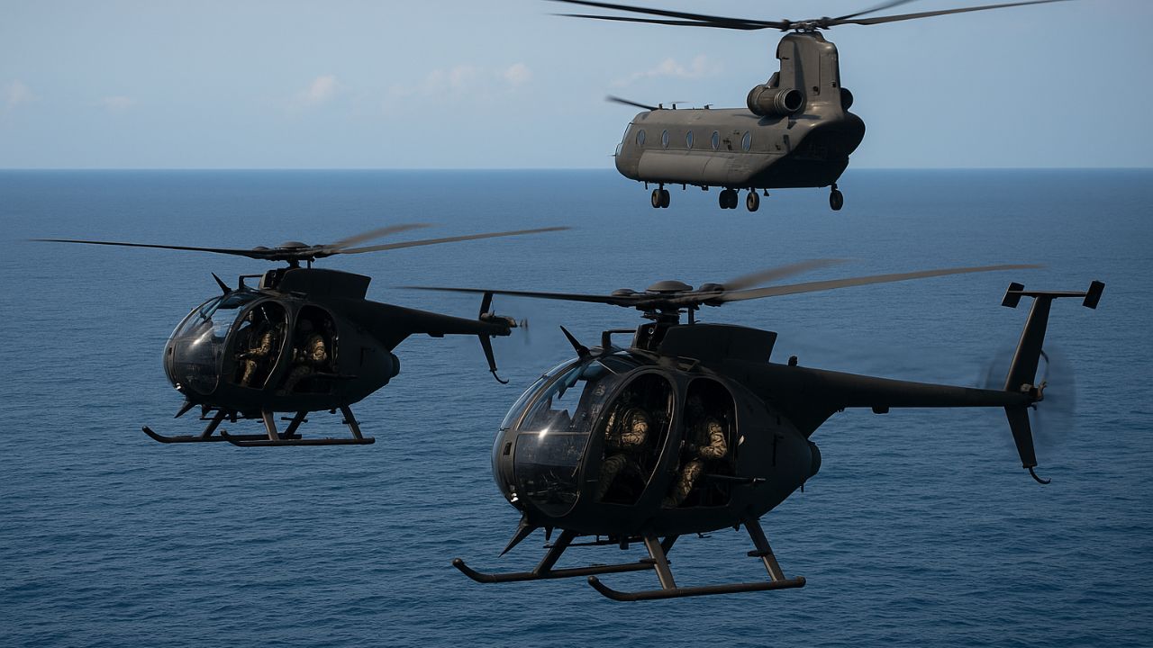 Os Night Stalkers, tropa de elite dos EUA que matou Bin Laden, foram vistos em operação no Caribe, perto da Venezuela.