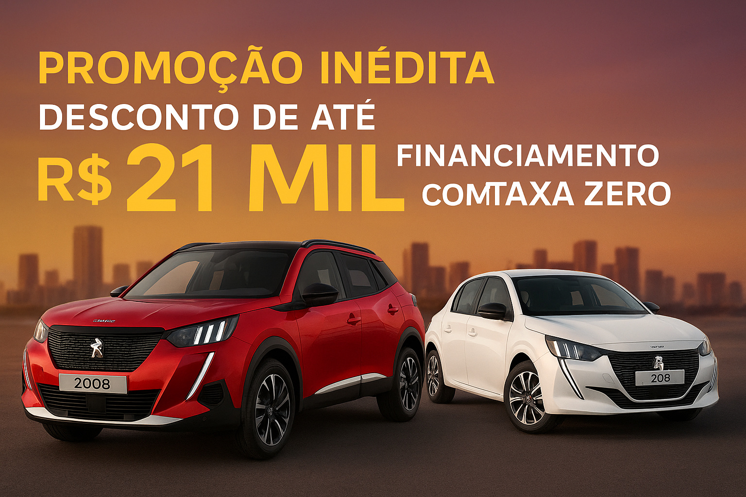 Peugeot faz promoção inédita com até R$ 21 mil de desconto em carros novos