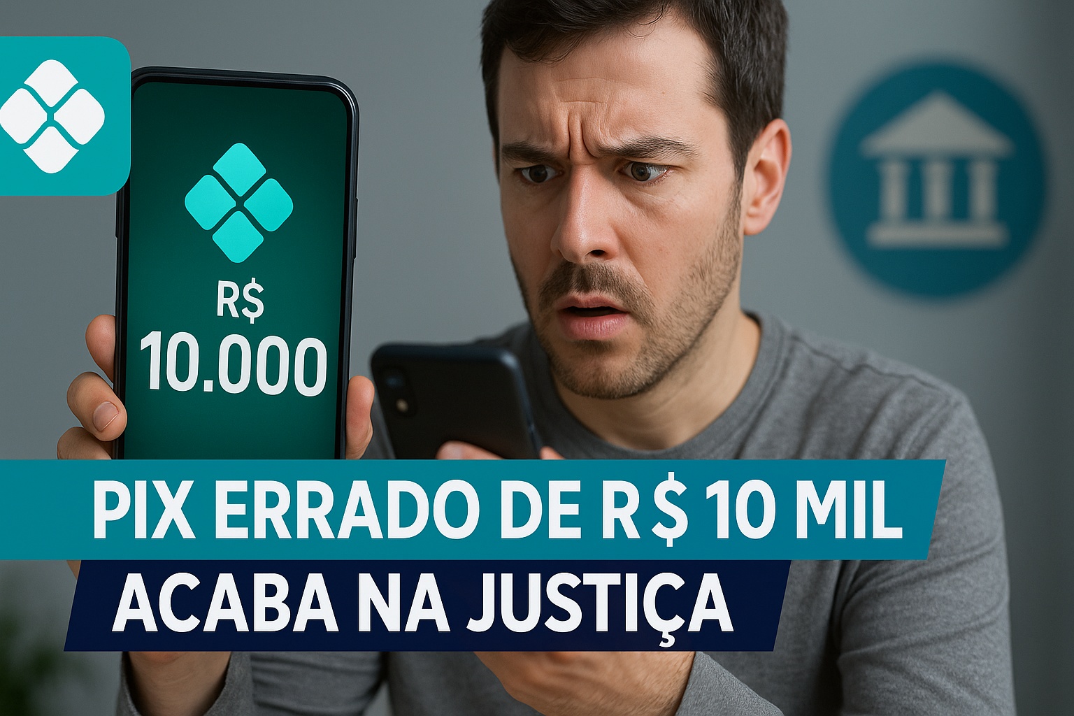 Homem transfere R$ 10 mil por engano via Pix, tenta reaver o valor e descobre que a recebedora usou o dinheiro e alegou desemprego. O banco foi isento de responsabilidade