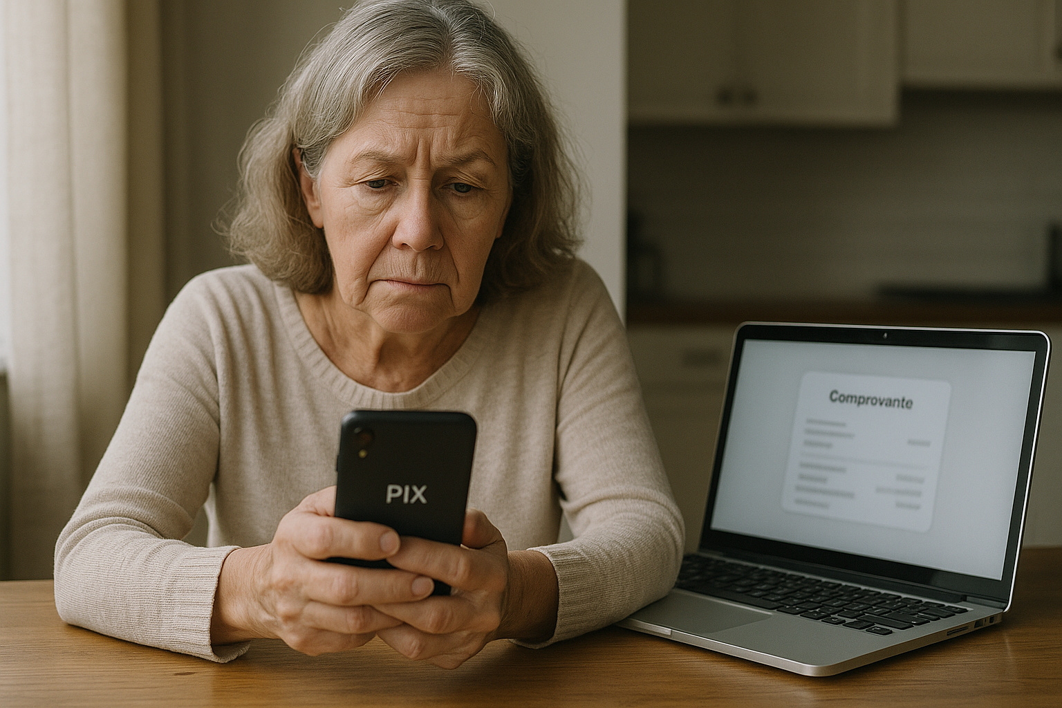 pessoa aprendendo a tirar print de transação bancária no celular.