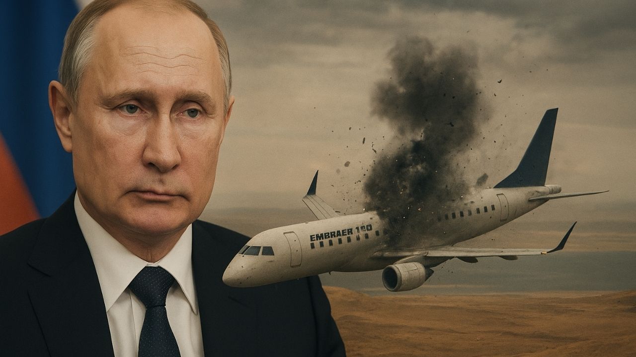 Putin reconhece que mísseis da Rússia derrubaram avião da Embraer no Cazaquistão em 2024 e promete indenização às famílias.