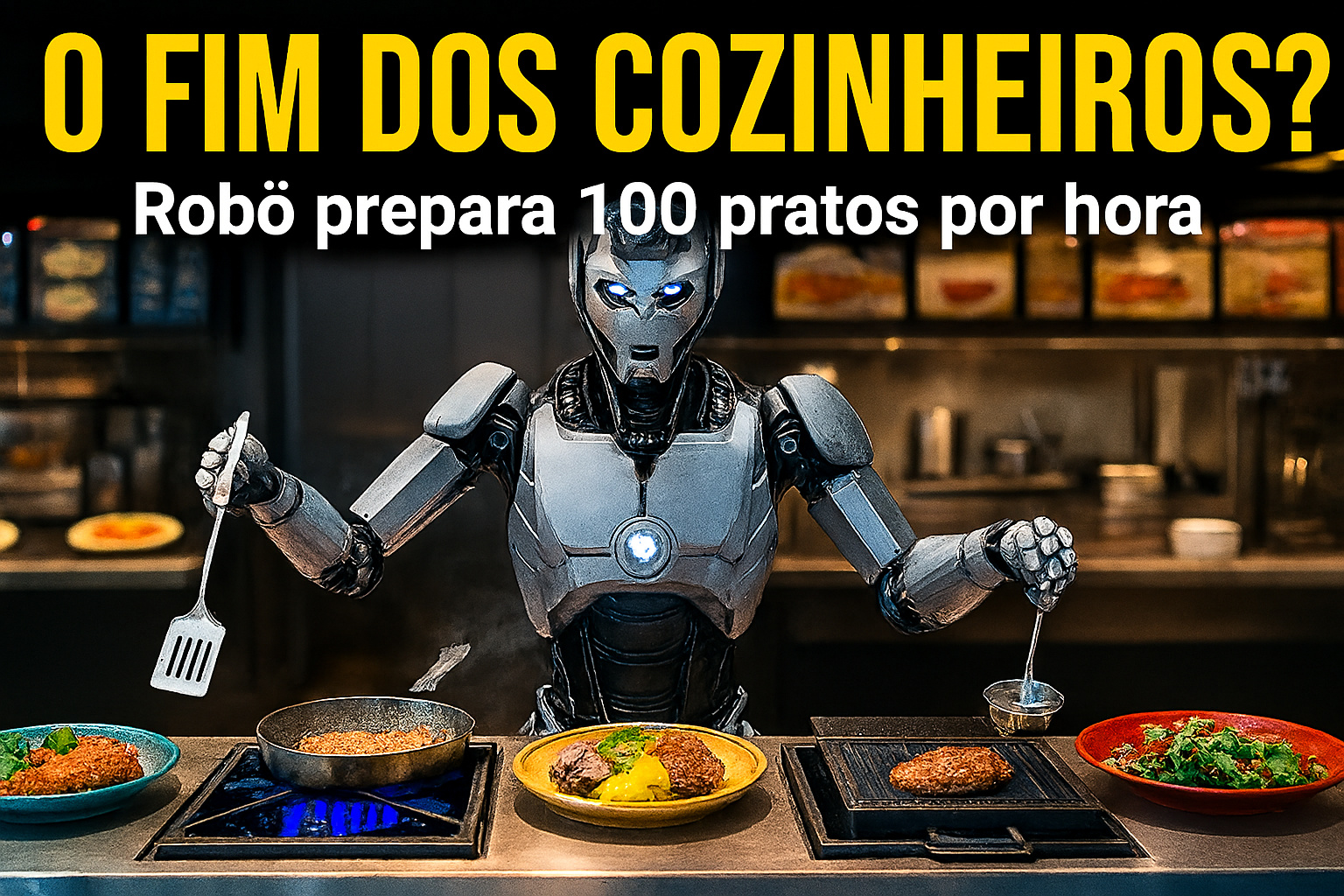 Cozinheiros com os dias contados? Robô-chef prepara 100 pratos por hora e já trabalha em redes de fast-food