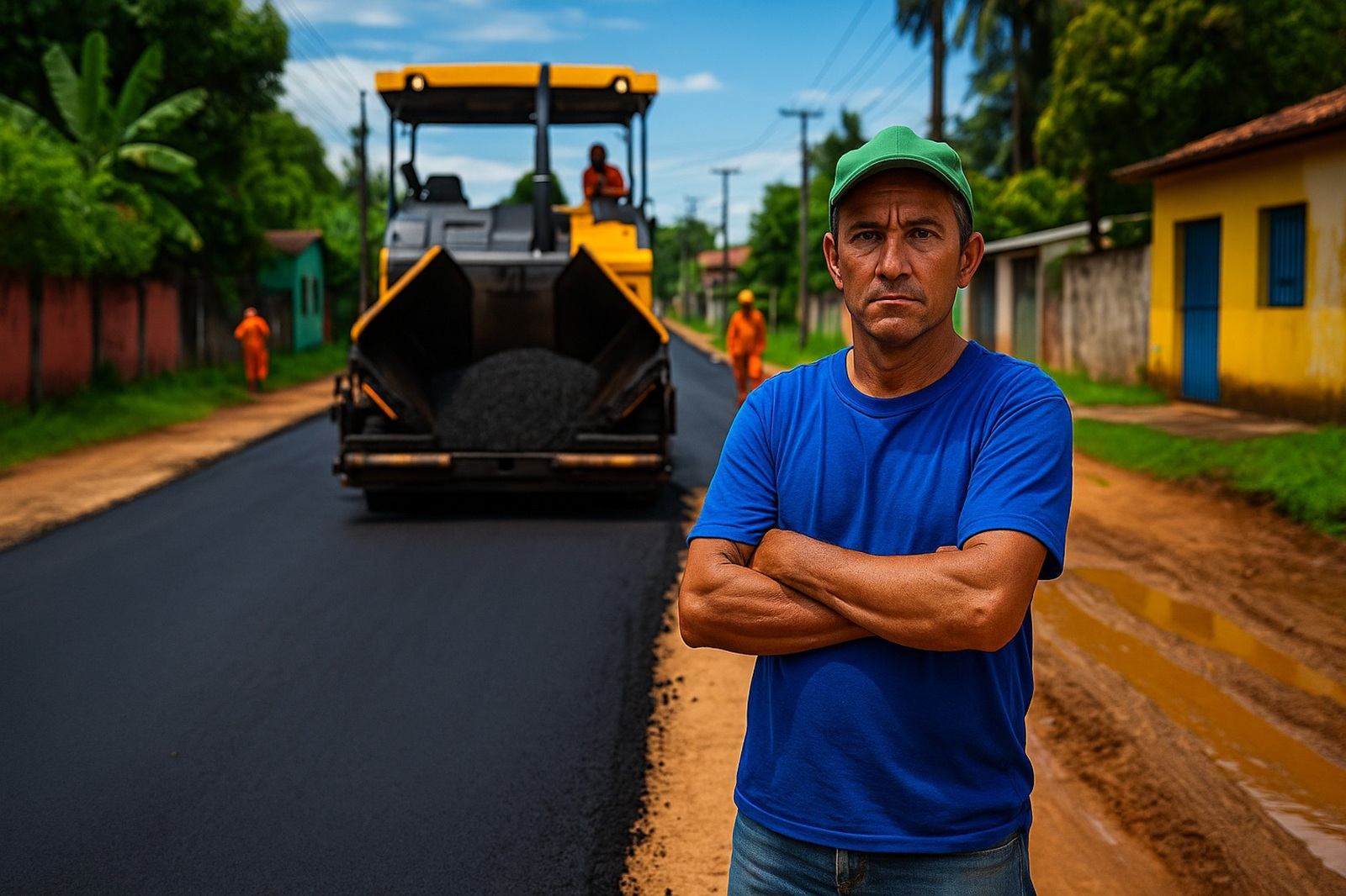 Moradores arrecadam R$ 200 mil e asfaltam rua abandonada pela prefeitura, transformando o local após anos de lama