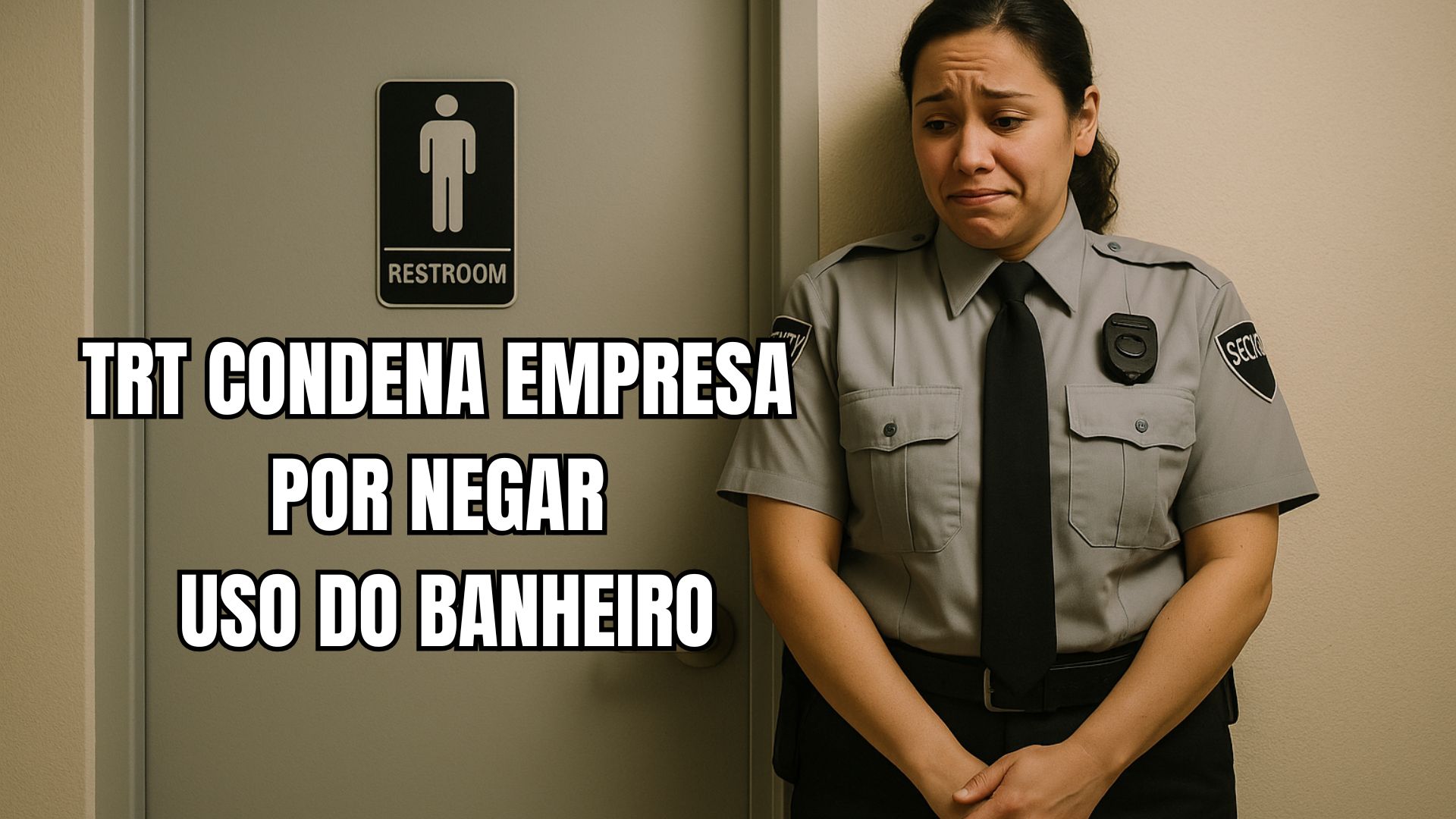 Vigilante uniformizada recebe indenização após empresa proibir uso do banheiro durante o expediente.