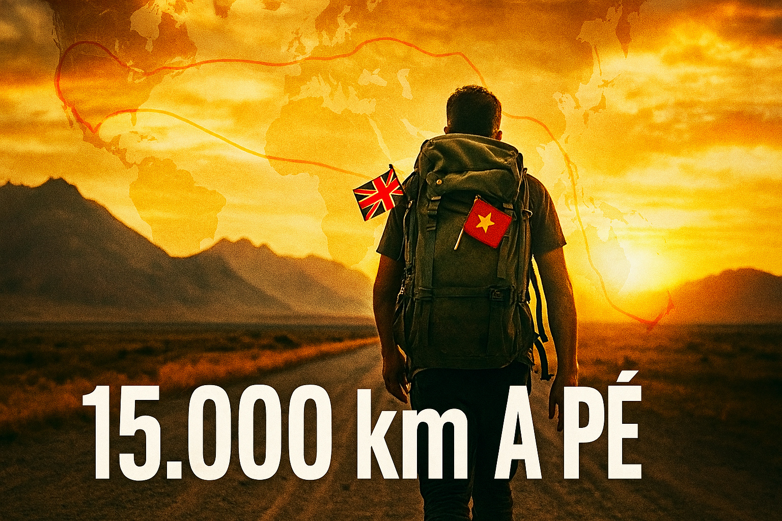 Ele rejeita aviões, ônibus e qualquer transporte motorizado: Andou 15 mil km por quase um ano entre a Inglaterra e a Índia, cruzou 20 países e encara frio, solidão e fronteiras fechadas para viver sua jornada a pé