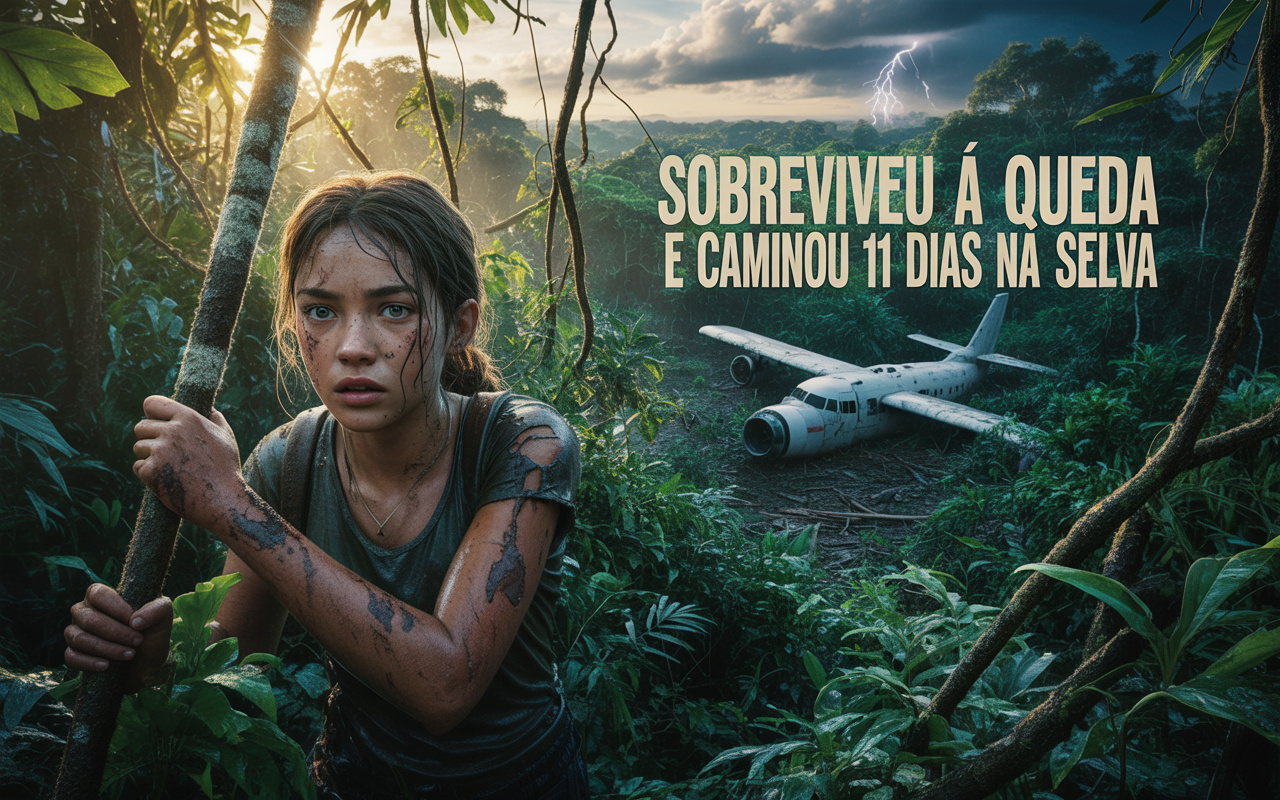 A adolescente que caiu de um avião atingido por raio a 3 mil metros de altitude na selva amazônica, sobreviveu à queda e caminhou 11 dias sozinha até ser resgatada