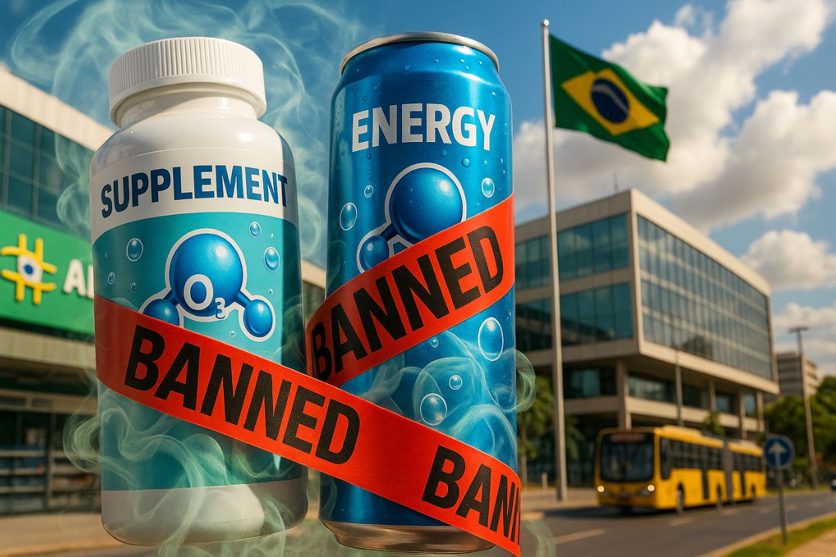 Anvisa proíbe suplementos com ozônio e energéticos com ozônio, detalha riscos do ozônio e orienta sobre segurança em alimentos para o consumidor.
