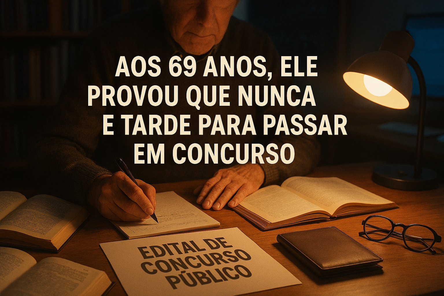 Aos 69 anos, aposentado retoma os estudos, passa em concurso público e prova que nunca é tarde para conquistar estabilidade e realizar um sonho adiado