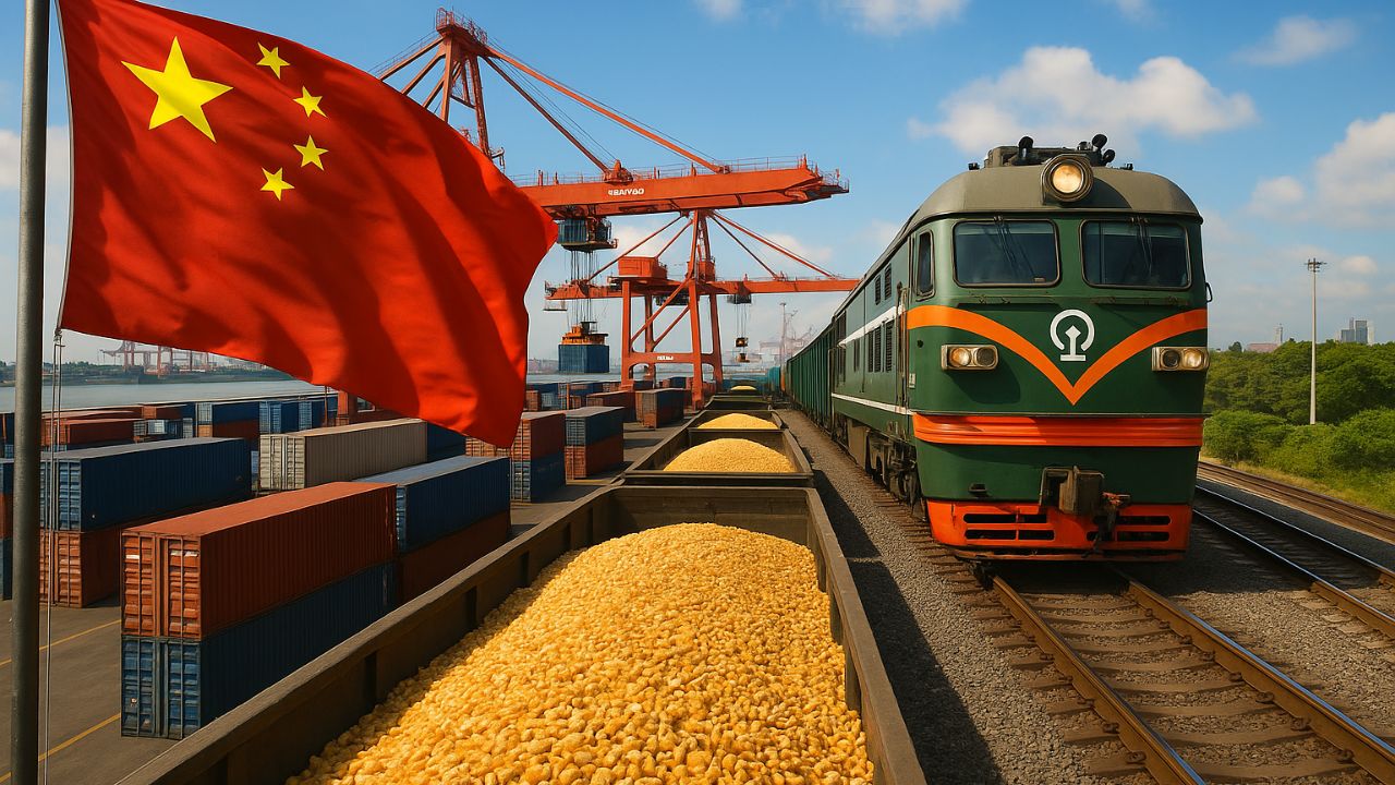 China amplia presença no Brasil com investimentos bilionários em portos, trens, energia e exportação agrícola, enquanto estatais assumem operações estratégicas