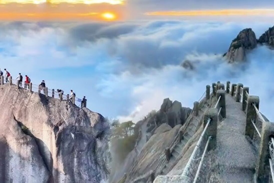 El Pico Tiandu en Huangshan es la ruta más extrema de China, con miles de escalones casi verticales y un escenario dramático para quienes enfrentan esta ruta radical.
