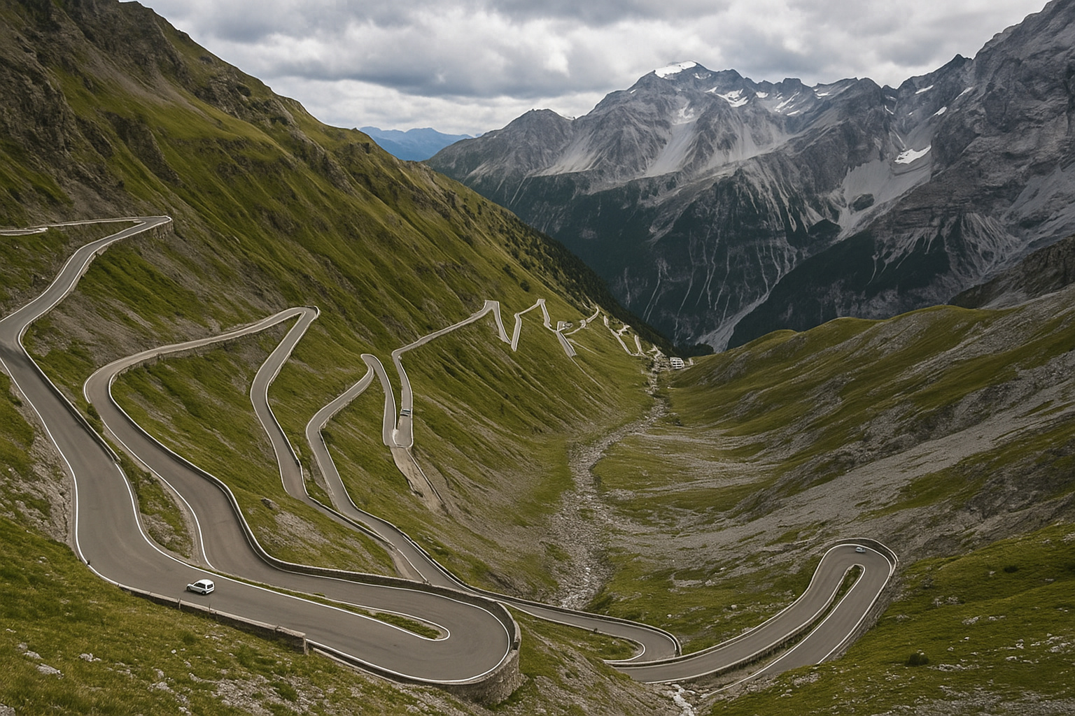 Com 48 curvas fechadas, rampas de 14% e 2.757 metros de altitude, a estrada alpina mais icônica da Europa desafia motoristas em um dos trajetos mais extremos do planeta