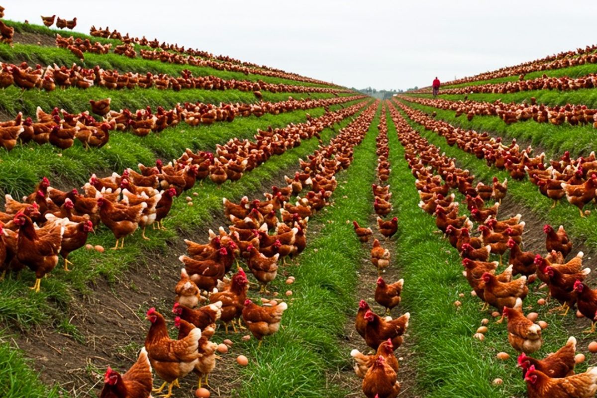 Milhões de galinhas soltas em fazendas caipiras garantem ovo caipira, frango caipira e agricultura sustentável com sabor, higiene e bem-estar animal.