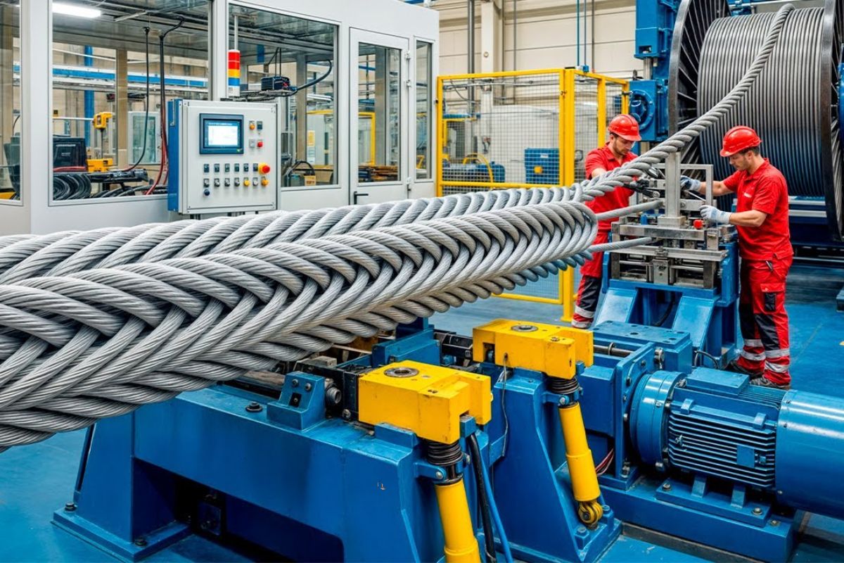 Conheça o cabo de 50 milhões de dólares, feito com aço carbono de alta liga, testado em teste de ruptura em guindastes marítimos e plataformas de petróleo.