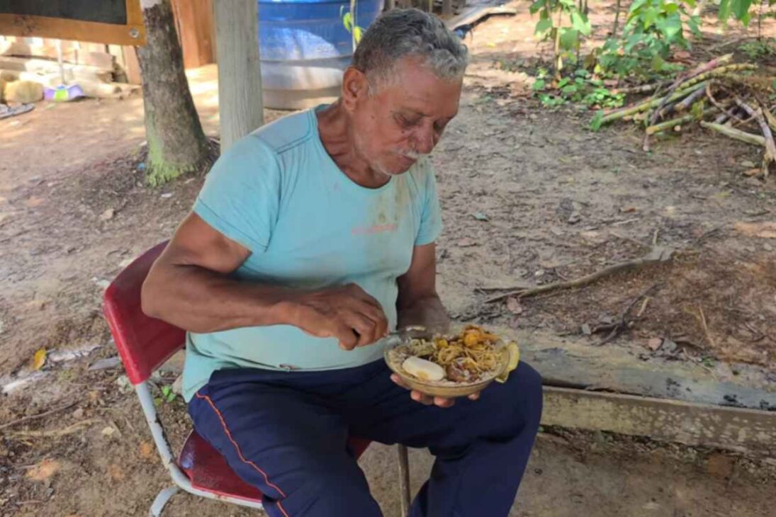 Historia real de un ribereño aislado en la selva amazónica que vive de la agricultura, del agua del pozo y de la cría de gallinas, en una rutina simple, dura y profundamente ligada al bosque.