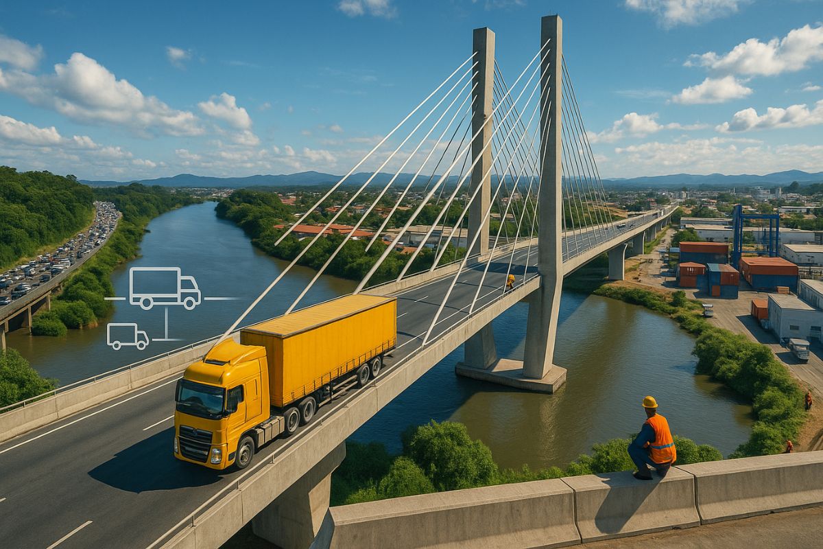 Nova ponte sobre o Rio Parati destrava Araquari, melhora a mobilidade e reduz custos logísticos, mostrando o impacto na economia local.