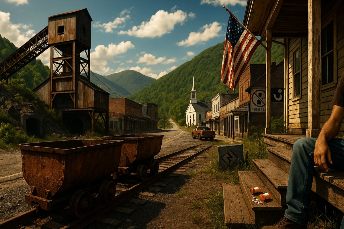 Nos Apalaches, antigos vales marcados por minas de carvão convivem com drogas e pobreza, enquanto comunidades lutam para sobreviver e preservar sua identidade.
