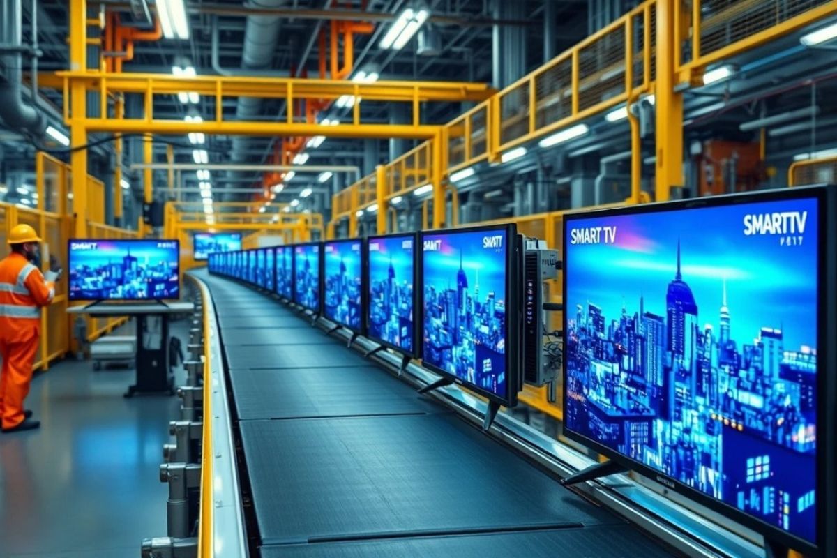 Descubra como as Smart TVs nascem em linhas de fabricação com salas limpas, painéis ultraavançados, integração de placa-mãe e uma bateria de testes rigorosos antes de chegar à sua casa.