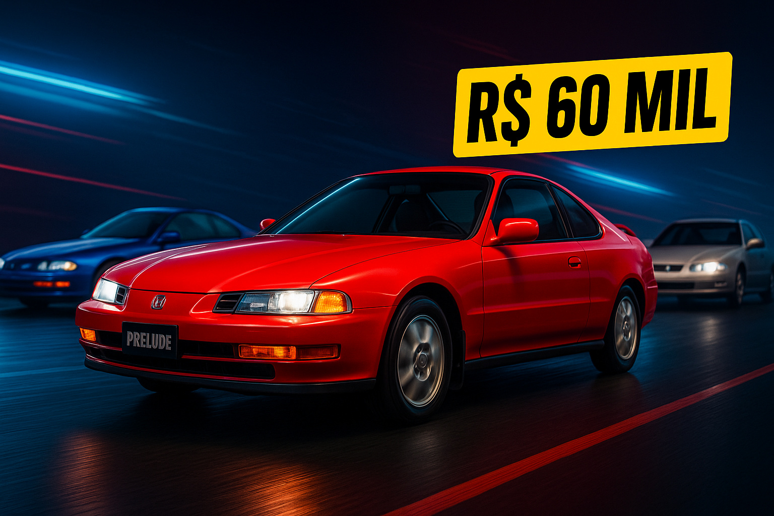 Coupé esportivo japonês com motor aspirado de alta rotação e design cult reaparece no mercado brasileiro por menos de R$ 60 mil; descubra o Honda Prelude usado, o ‘carro secreto dos entusiastas’