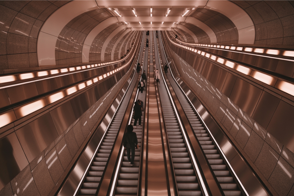 Com 140 metros de profundidade, estação de metrô na China impressiona turistas: a descida leva até 8 minutos e mostra o limite extremo da engenharia moderna