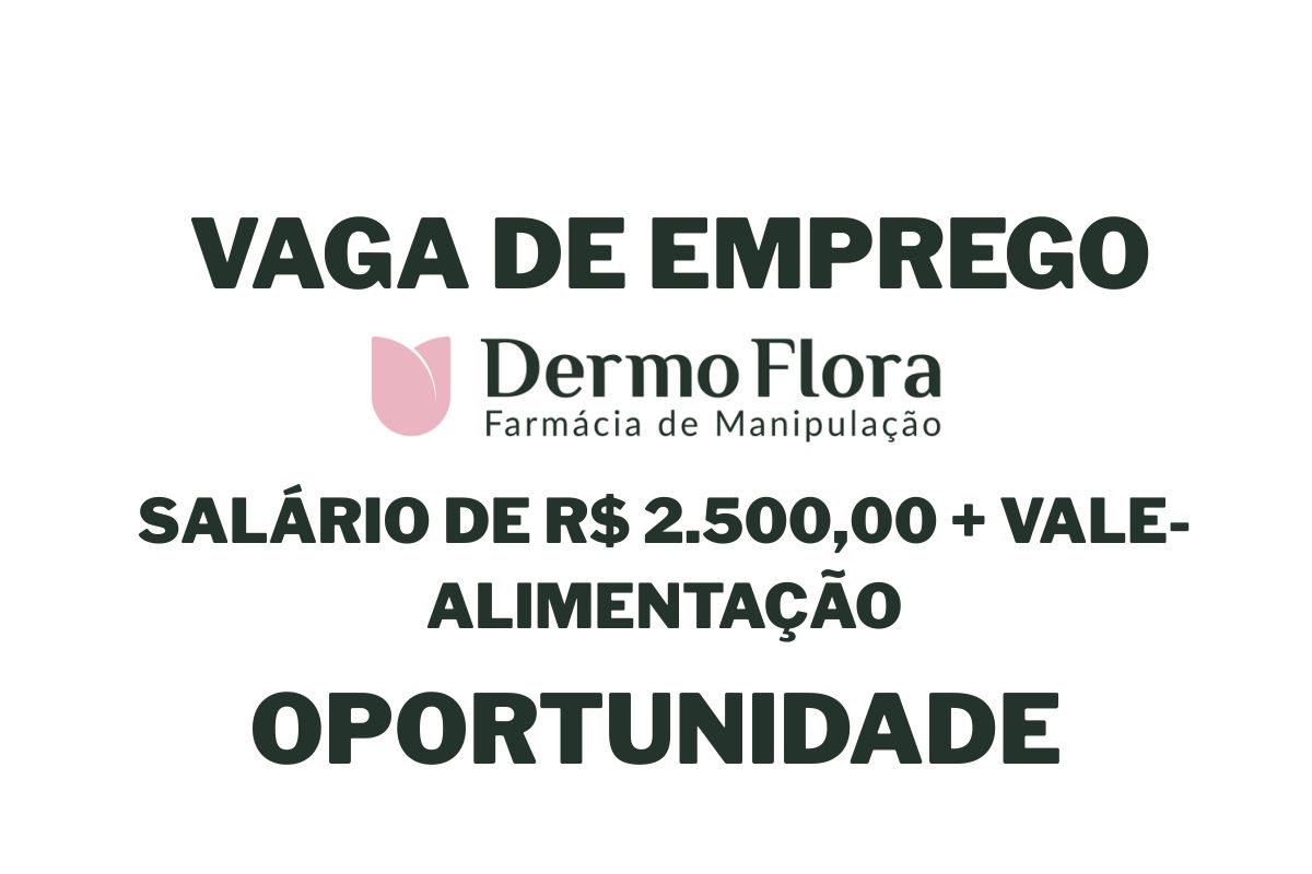 Vaga de atendente de farmácia de manipulação em Curitiba com salário de R$ 2.500, em farmácia de manipulação, ideal para quem busca ser atendente de farmácia em Curitiba com carteira assinada.