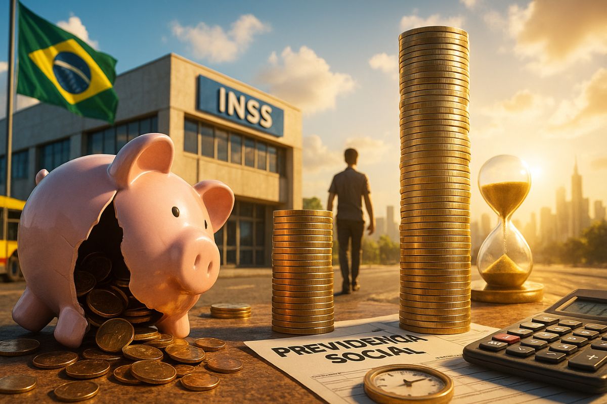 INSS, contribuição ao INSS, aposentadoria, salário mínimo e planejamento previdenciário explicados de forma clara para escolher o melhor tipo de contribuição.