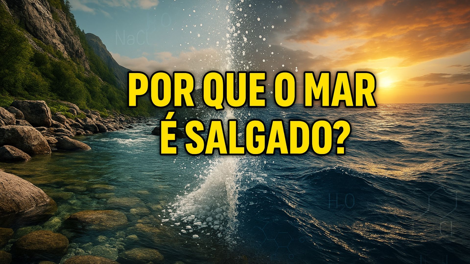 Descubra como o mar ficou salgado após bilhões de anos de reações químicas, vulcões e tectonismo moldando os oceanos da Terra.