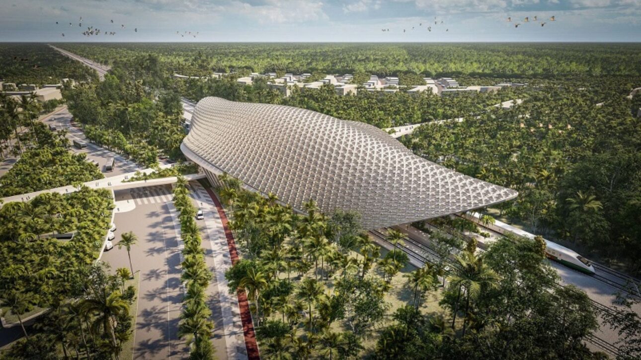 Estación moderna del Tren Maya, en el tramo de Tulum, integra turismo y transporte ferroviario en el sureste de México. (Imagen: InMexico)