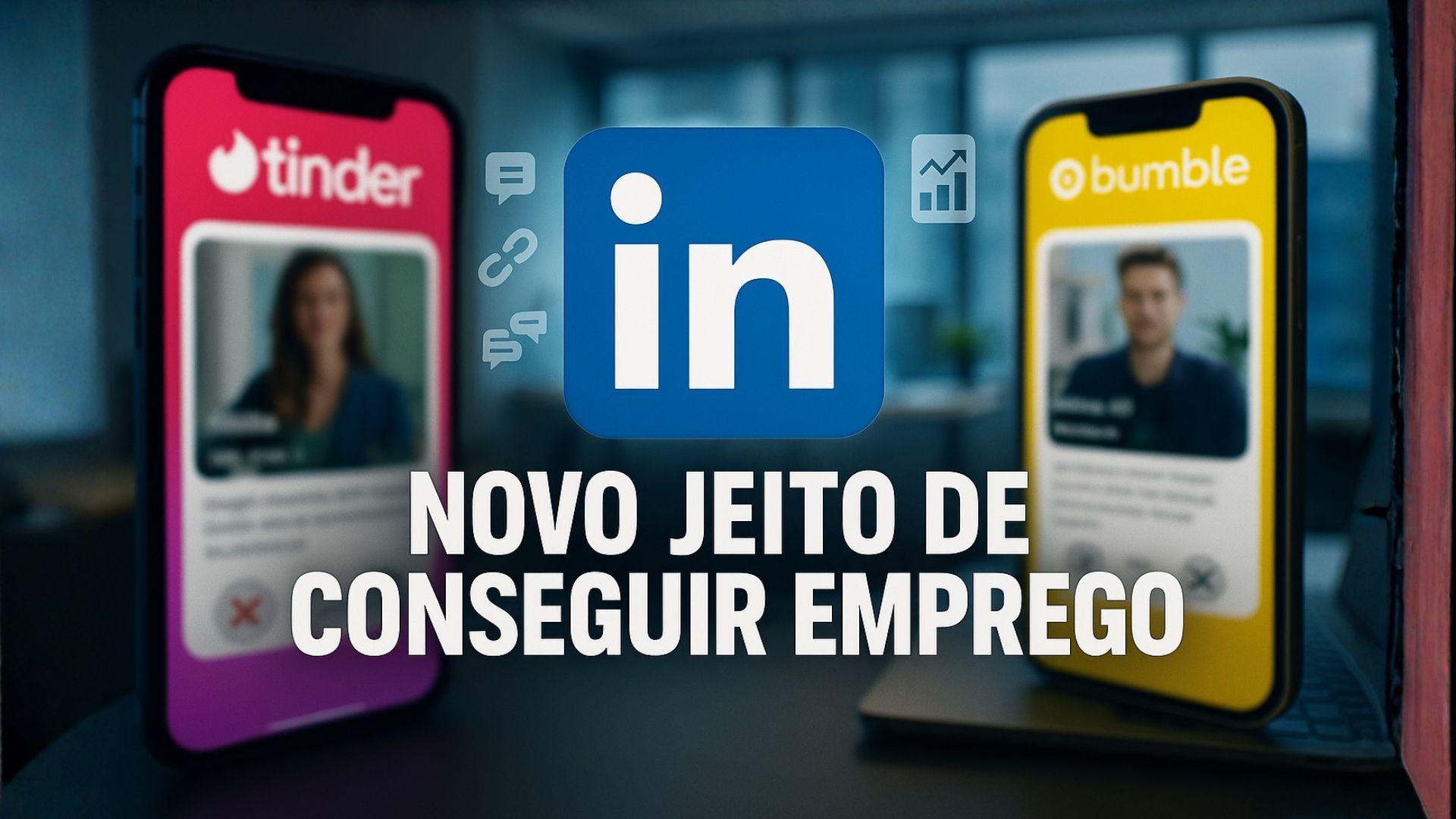 Profissionais estão usando apps de namoro como Tinder e Bumble para fazer networking e conseguir vagas, revelando novos caminhos no mercado de trabalho.