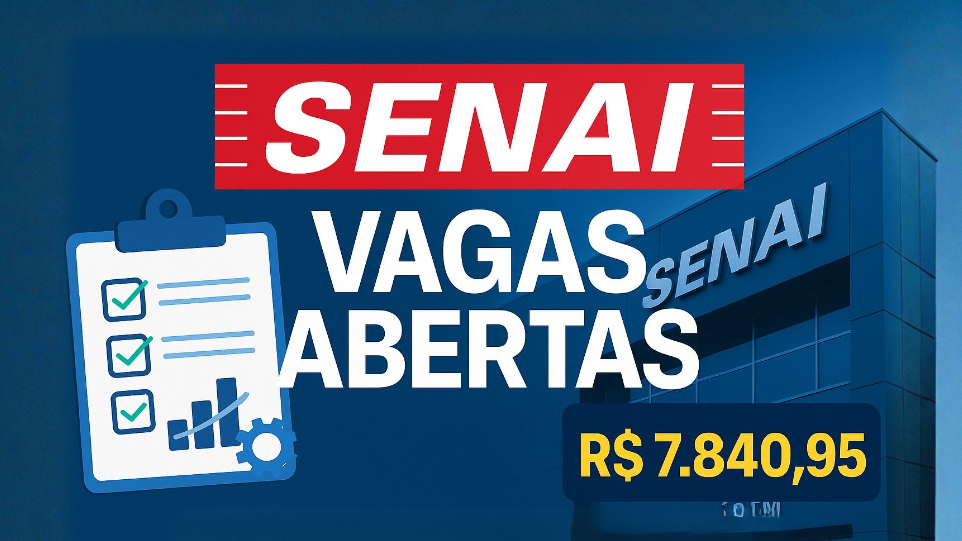 Vaga no Senai oferece salário de R$ 7.840,95 em Florianópolis para supervisor de operações. Contrato efetivo, 200h mensais e CNH B obrigatória.