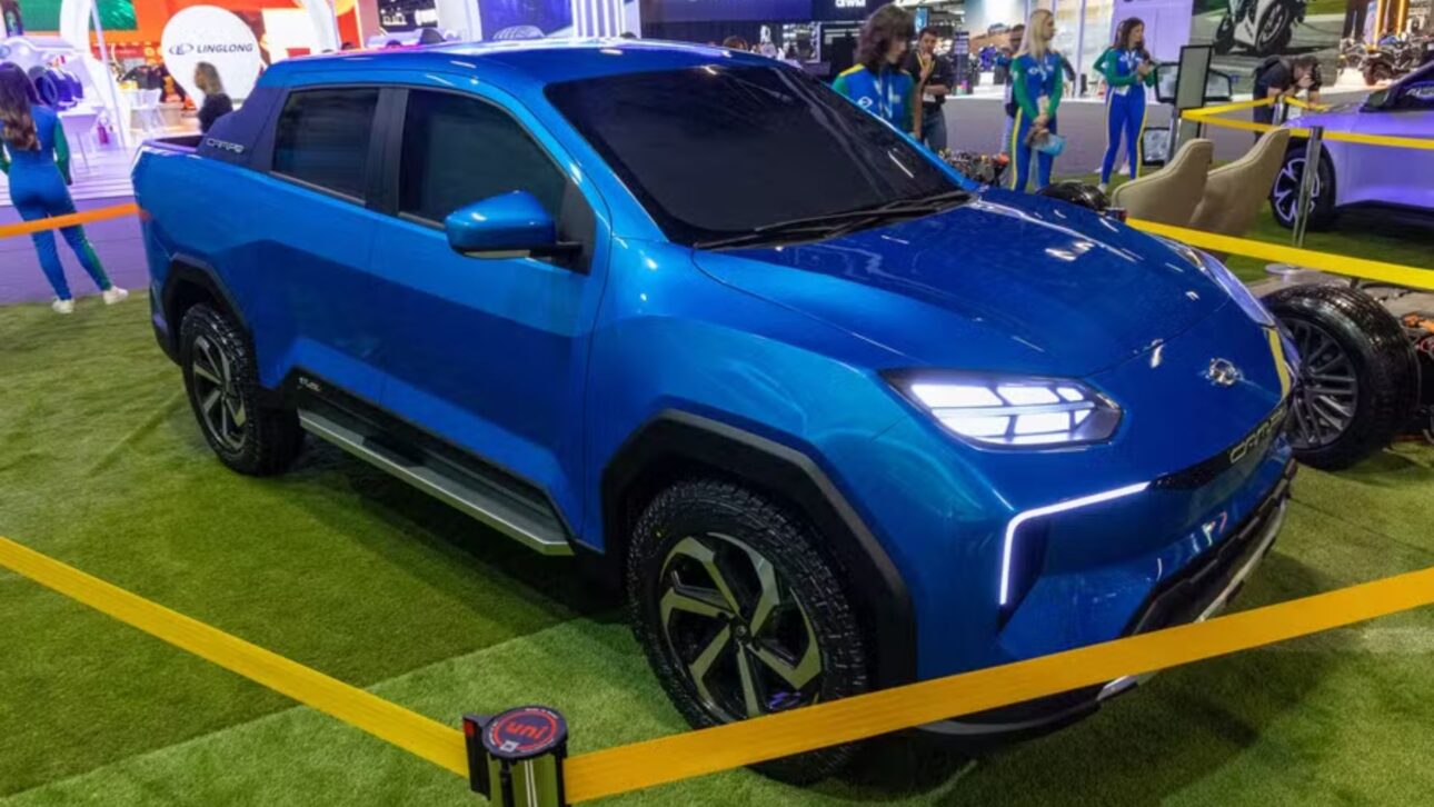 Maqueta de la Lecar Campo presentada durante el Salón del Automóvil de 2025. (Imagen: Autoesporte)